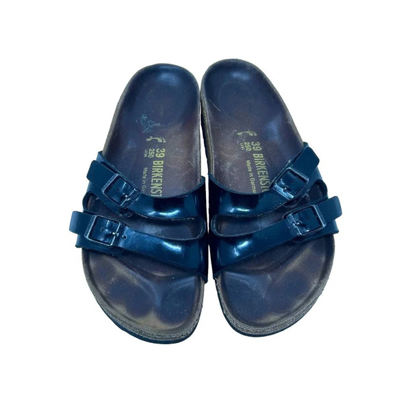 Birkenstock Ibiza Birko-Flor Slide Sandals Black Patent Size 39 US‎ 8 - 8.5 - Picture 2 of 8